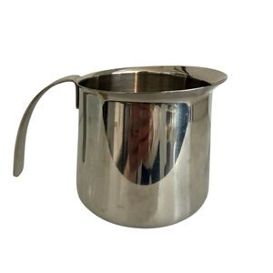 Krups Silver Stainless Steel Milk Short Frothing Pitcher With Handle 20 oz